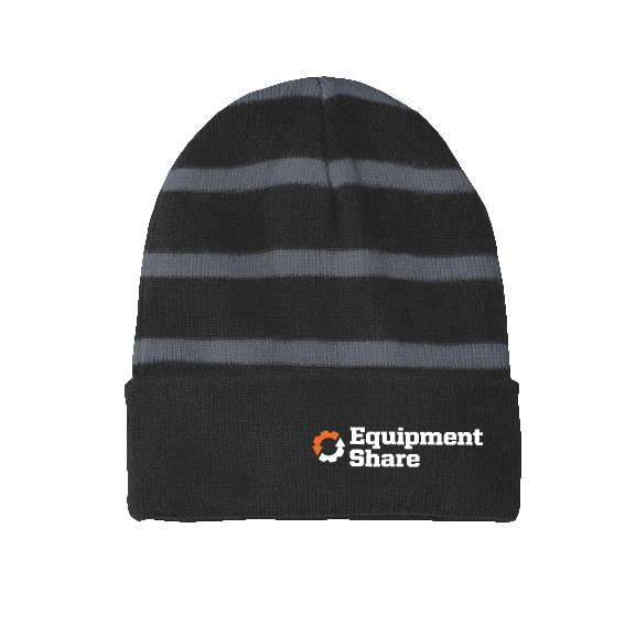 Striped Beanie with Solid Band