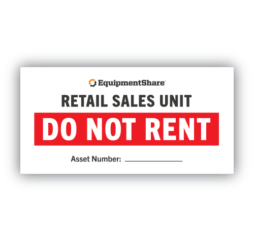 ES Retail Unit Decal 8" x 4" (Do Not Rent with Equipment Share logo)