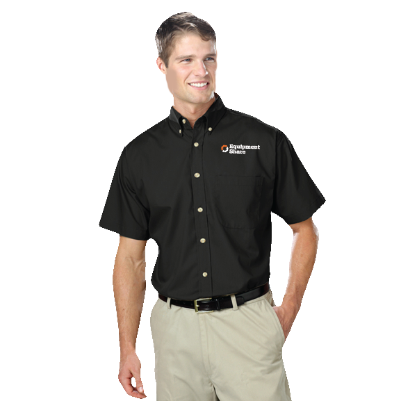 Men's S/S SuperBlend Poplin Shirt with Bone Buttons in Extended Sizes BG7216s - Made to Order