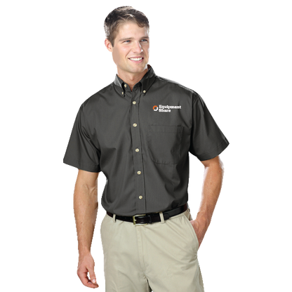 Men's S/S SuperBlend Poplin Shirt with Bone Buttons in Extended Sizes BG7216s - Made to Order