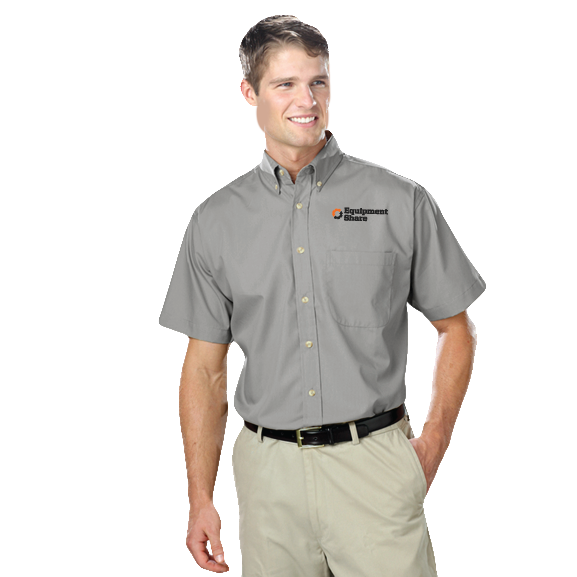 Men's S/S SuperBlend Poplin Shirt with Bone Buttons in Extended Sizes BG7216s - Made to Order