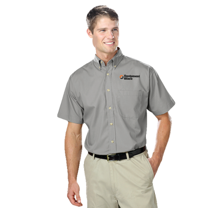 Men's S/S SuperBlend Poplin Shirt with Bone Buttons in Extended Sizes BG7216s - Made to Order