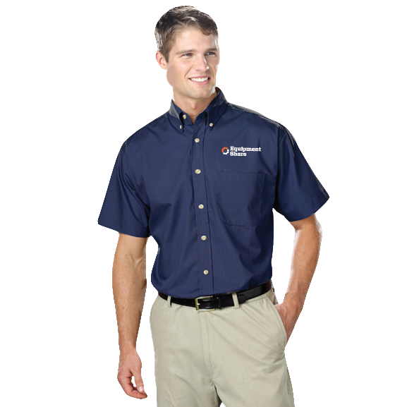 Men's S/S SuperBlend Poplin Shirt with Bone Buttons in Extended Sizes BG7216s - Made to Order
