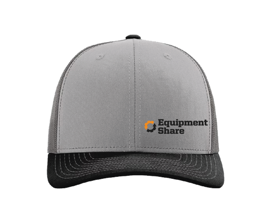 Richardson 112 Trucker Cap with Black/Orange Equipment Share Logo