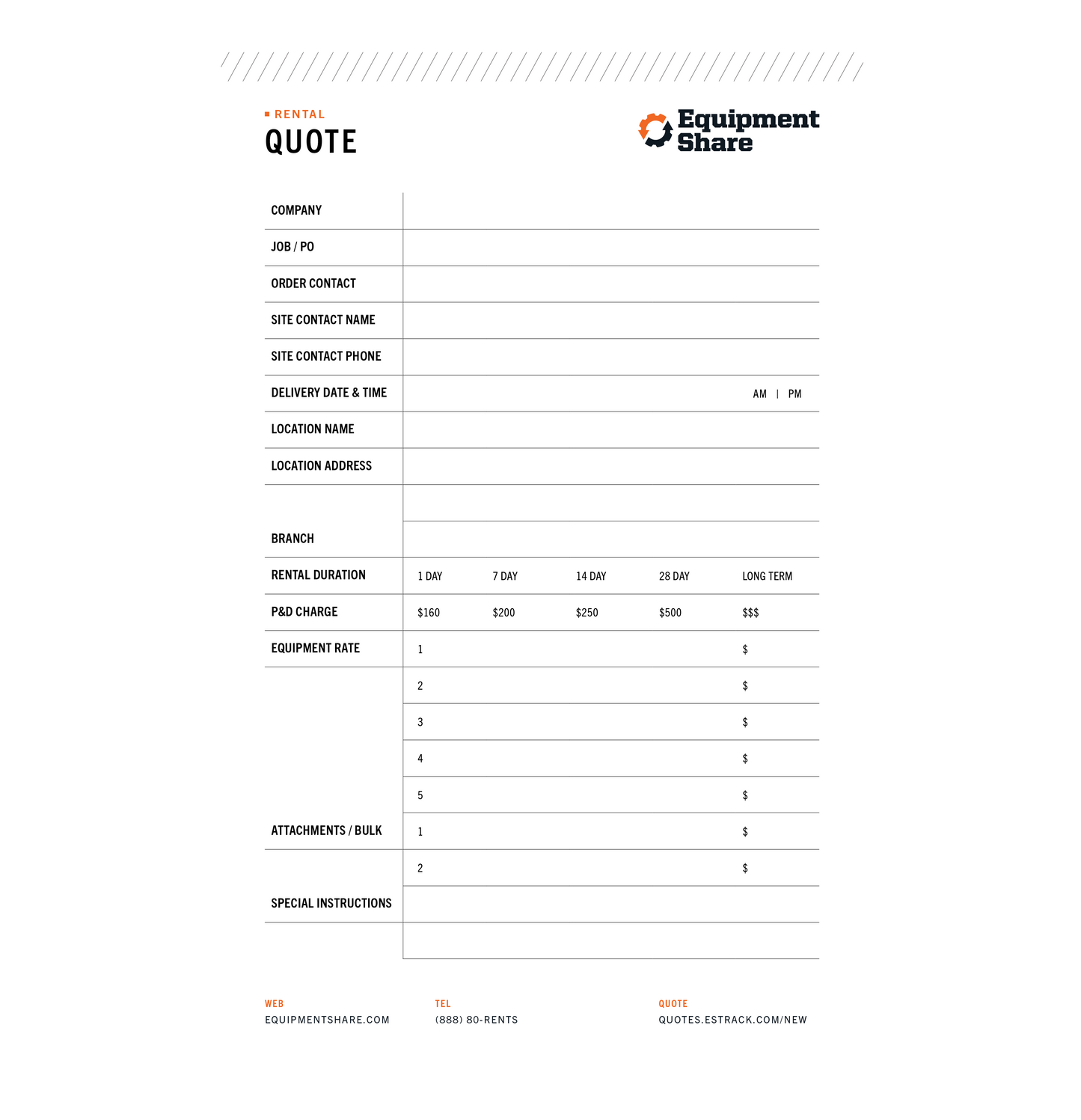 Equipmentshare Quote Note Pads 6" x 9"