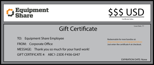 Gift Certificate Value $100.00