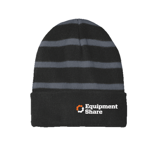 Striped Beanie with Solid Band